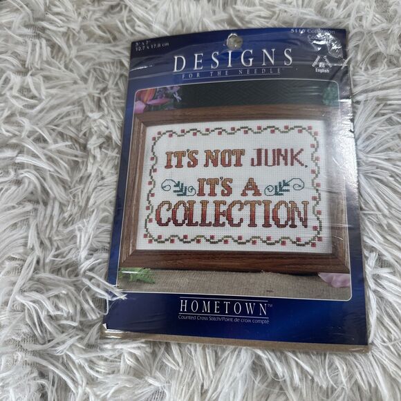 4 VTG‎ Cross Stitch HOMETOWN It's Not Junk,Joy&Peace,School,Prayer - Picture 2 of 9